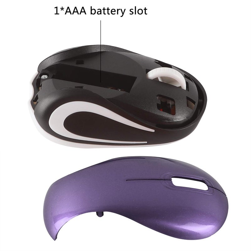 elec Space Mini Small Wireless Mouse for Kids Children 3-7 Years Old Child Size Optical Portable Mini Cordless Mice with USB Receiver for Laptop Computer (Purple) - Image 4